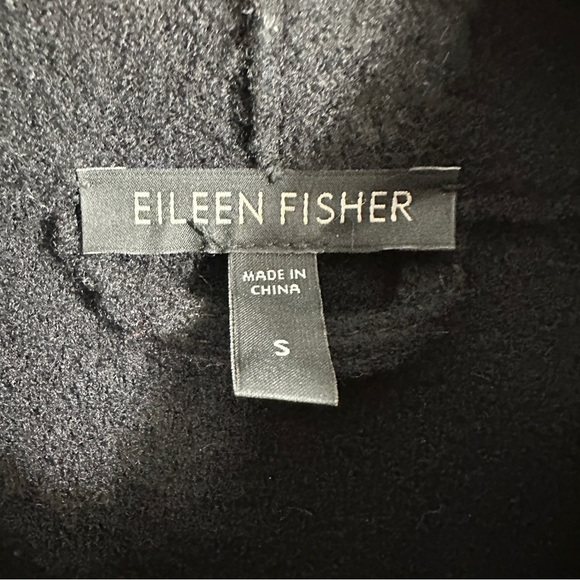 Eileen Fisher wool and leather jacket, asymmetrical, size small, fall - Picture 2 of 11